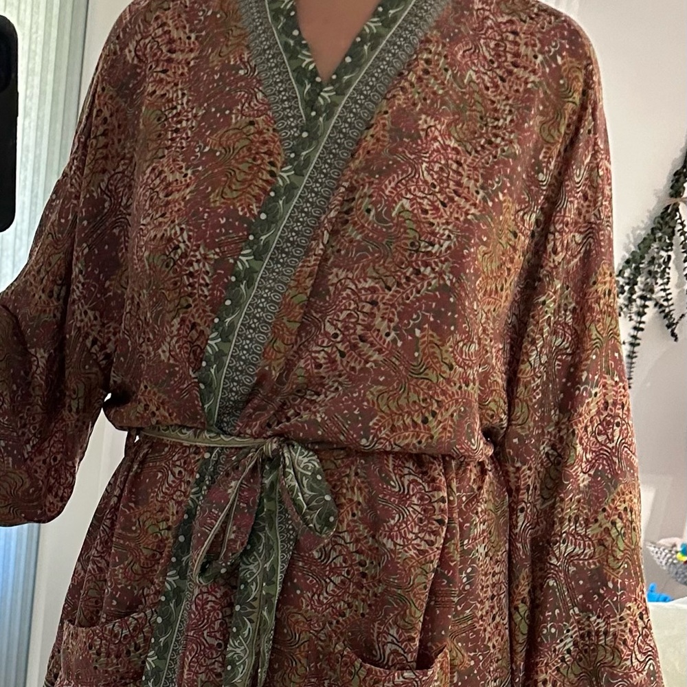 Vintage Silk Handmade Women's Robe